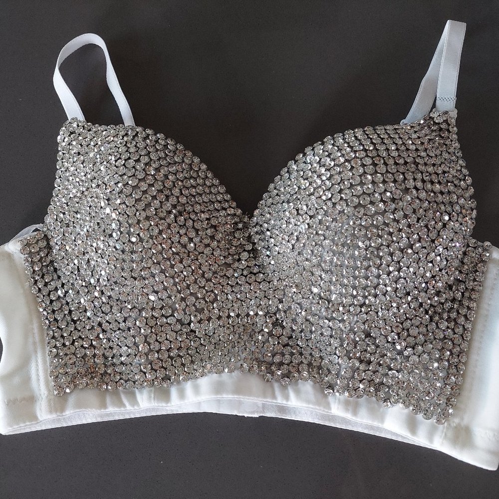 Rhinestone Embellished Bustier/Bra/Bralette/Corset